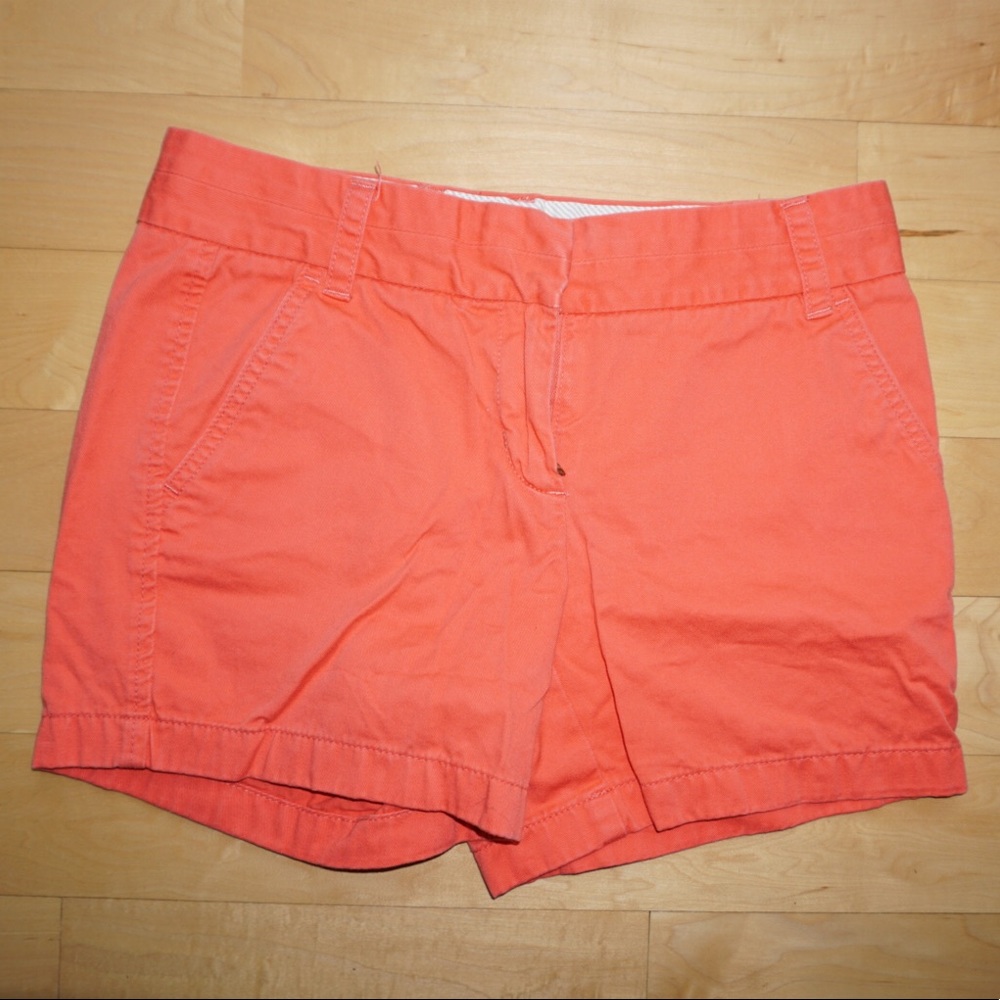 Orange JCrew Chino Shorts